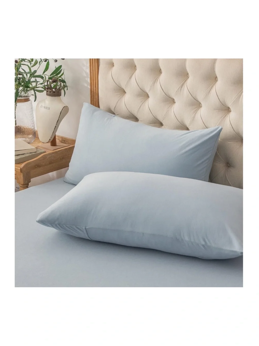 Jersey Knit Pillowcases Queen 20x30” (2-Pack) LIGHT BLUE